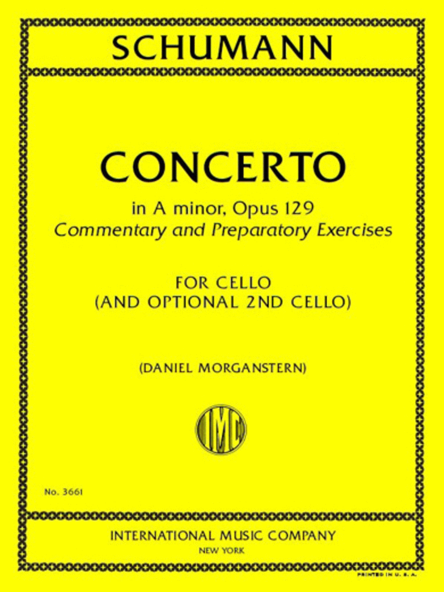 Concerto In A Minor, Opus 129, Commentary And Preparatory Exercises Cello scores gallery preview page 1