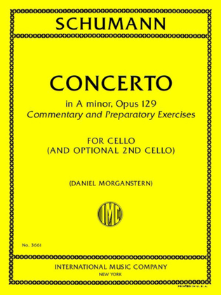 Book cover for Concerto In A Minor, Opus 129, Commentary And Preparatory Exercises