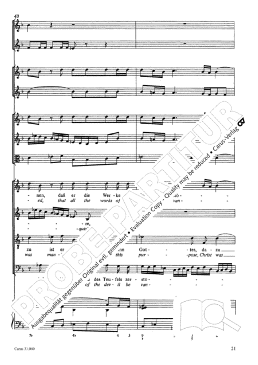 Christ was manifested for this purpose (Dazu ist erschienen der Sohn Gottes) ATB scores gallery preview page 22