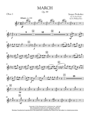 March, Op. 99 - Oboe 1