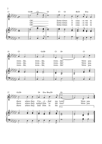 Were You There - for piano and tenor in Gb major with chords image number null