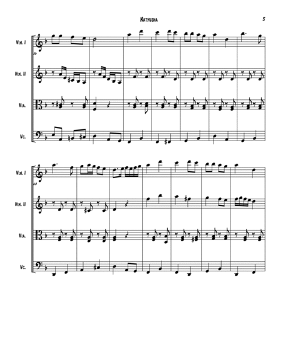 Katyusha String Quartet scores gallery preview page 5
