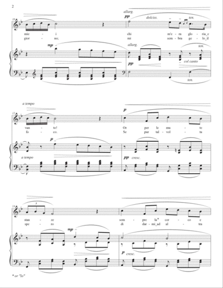 DONAUDY: O del mio amato ben (transposed to B-flat major) Voice scores gallery preview page 3