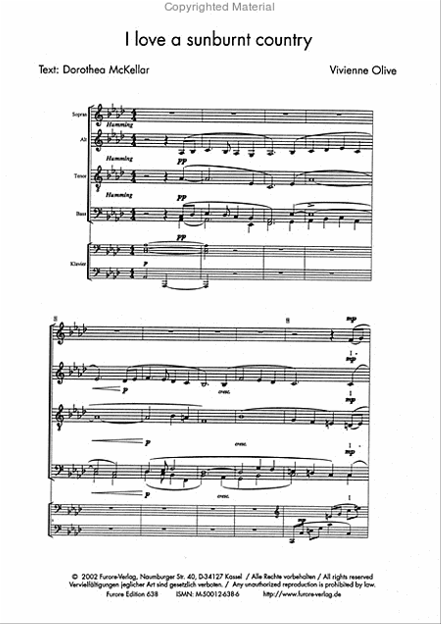 I love a sunburnt country 4-Part scores gallery preview page 2