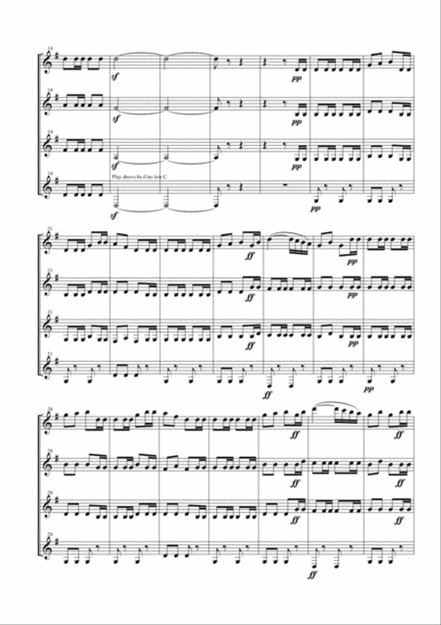 William Tell Overture for Clarinet Quartet Clarinet Quartet scores gallery preview page 2