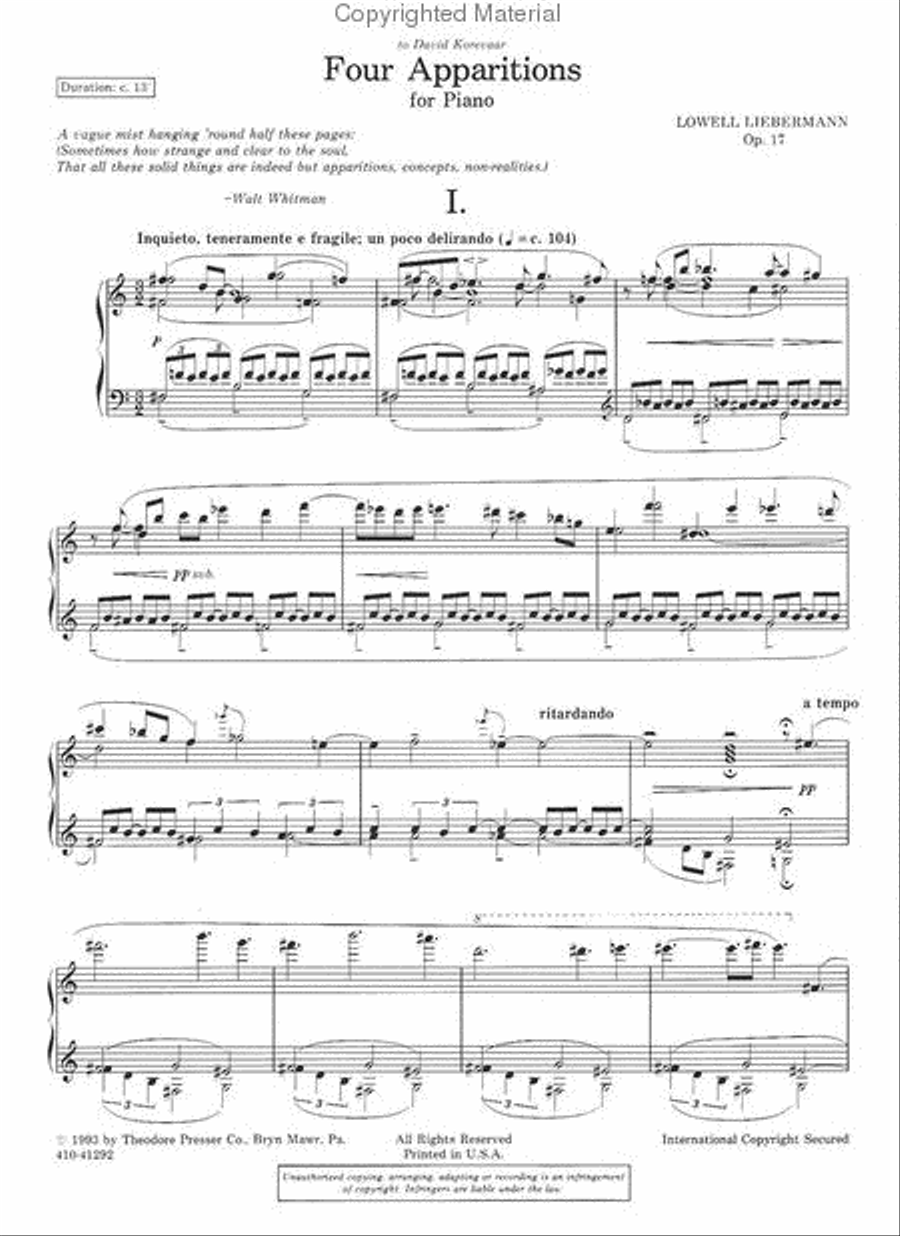 Four Apparitions Chamber Music scores gallery preview page 2