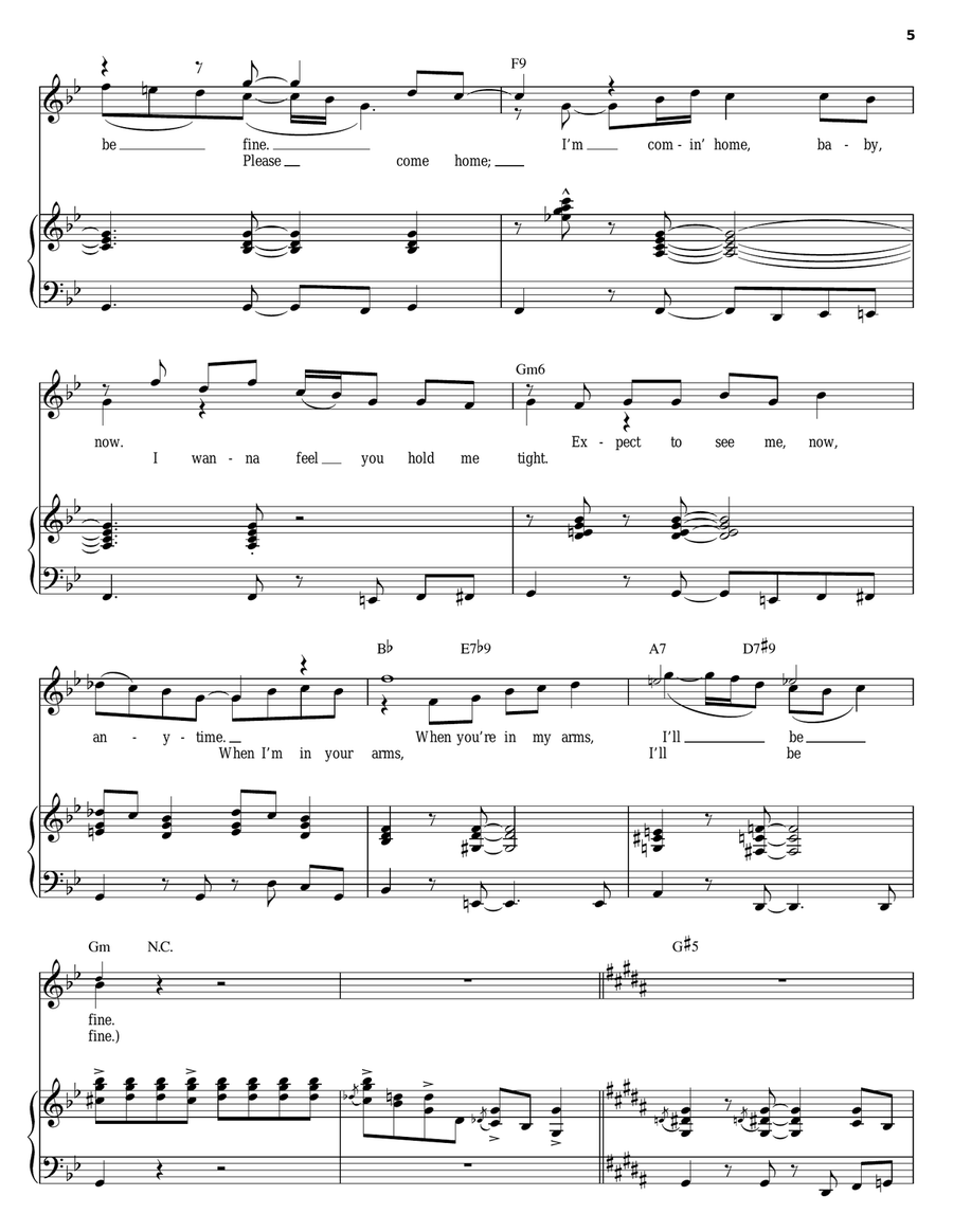 Comin' Home Baby Comin' Home Baby Piano, Vocal scores gallery preview page 5