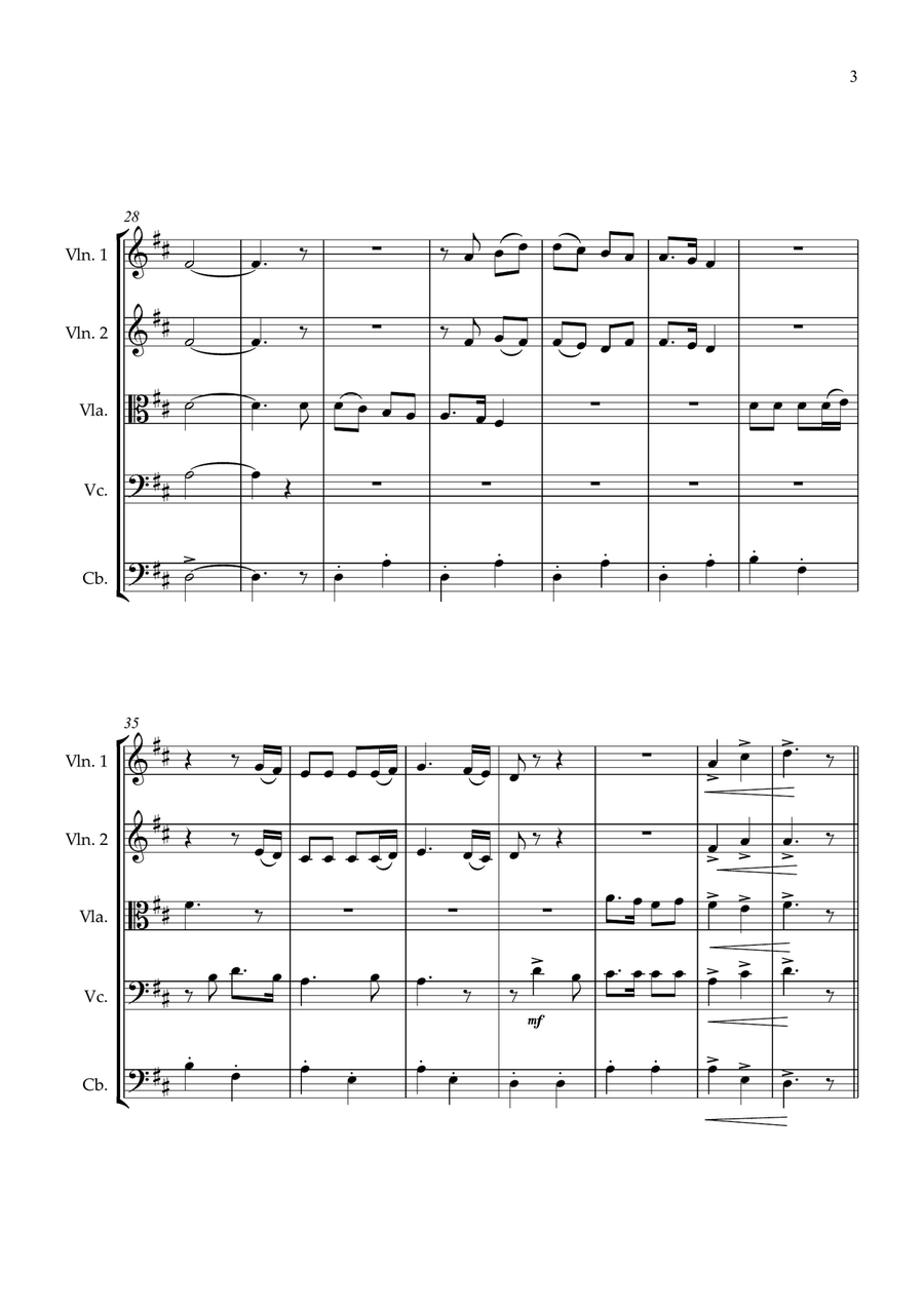 Joy To The World String quintet intermedite String Quintet scores gallery preview page 3