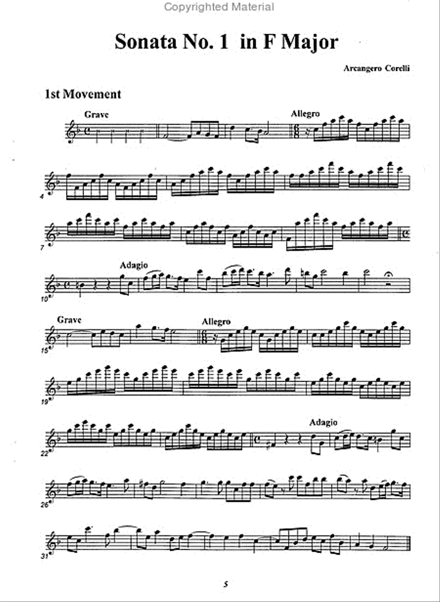 Sonata in F Major Op. 5-1 Alto Recorder scores gallery preview page 2