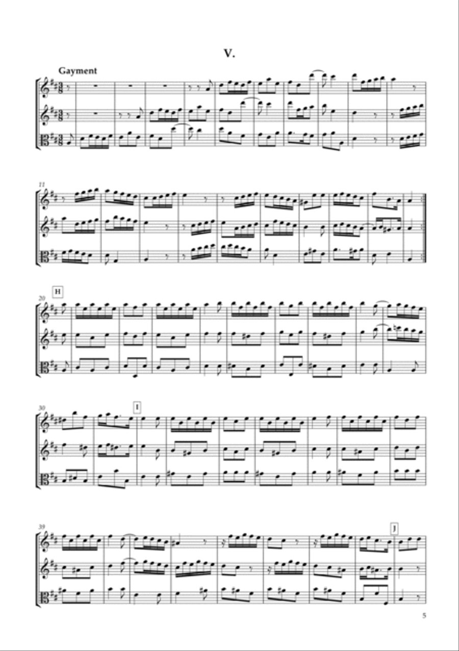 Six Sonatas No.1 for two Violins & Viola Op.7-1 String Duet scores gallery preview page 5