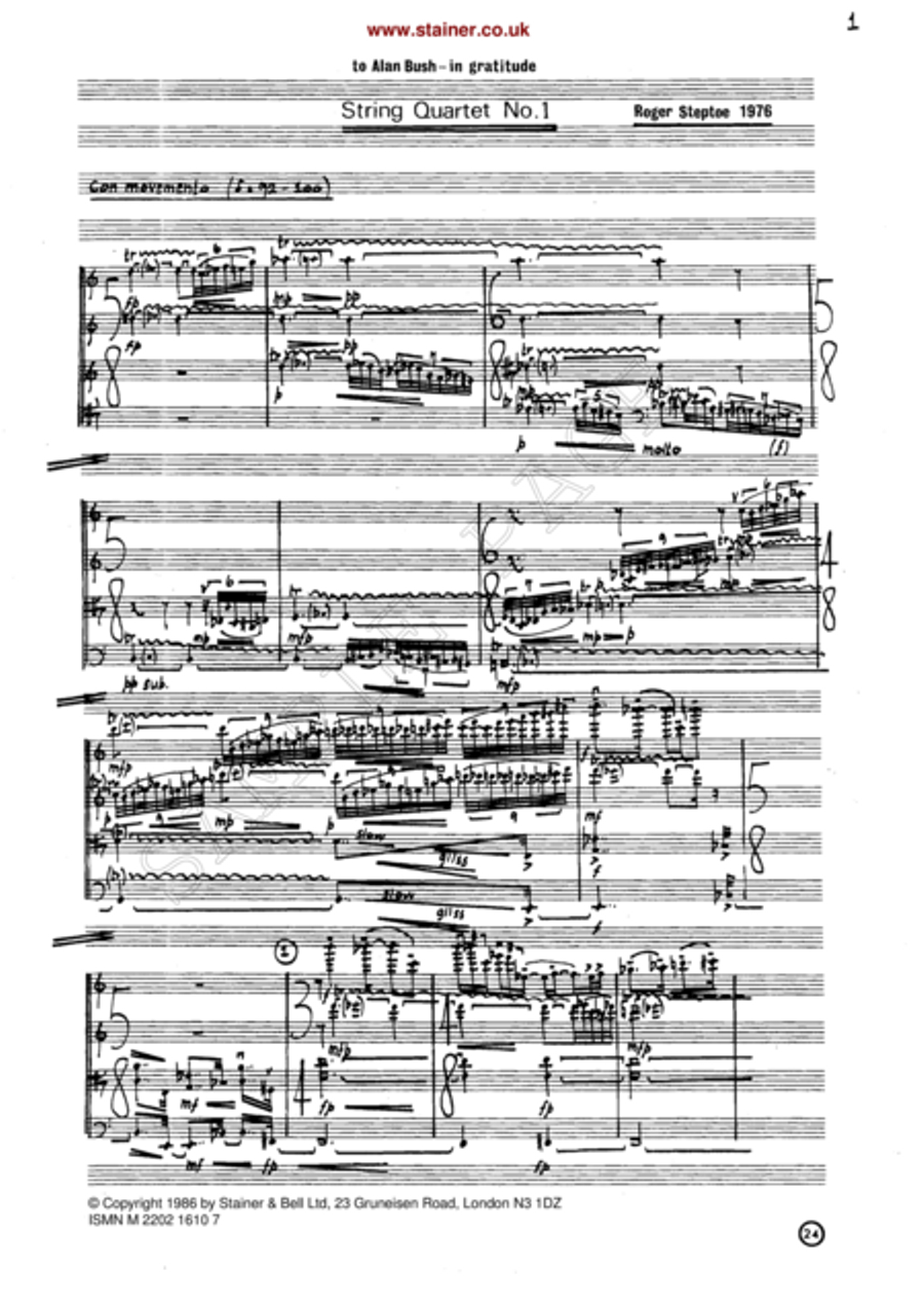 String Quartet No. 1 String Quartet scores gallery preview page 3