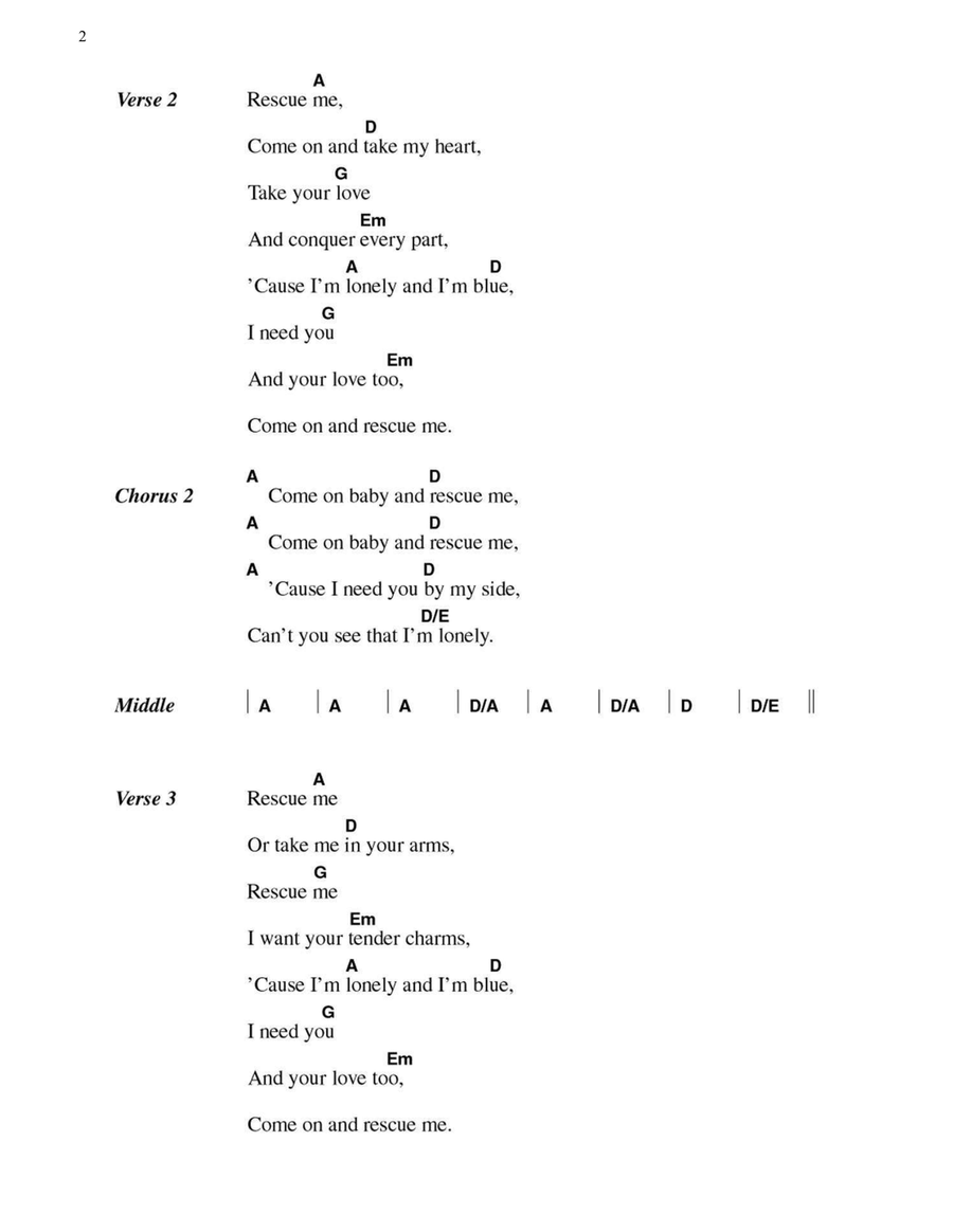 Rescue Me Easy Guitar scores gallery preview page 2