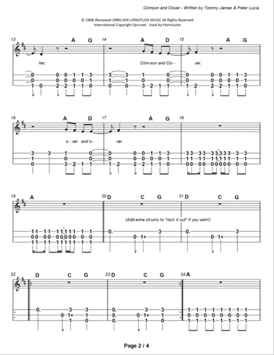 Crimson And Clover Dulcimer scores gallery preview page 3