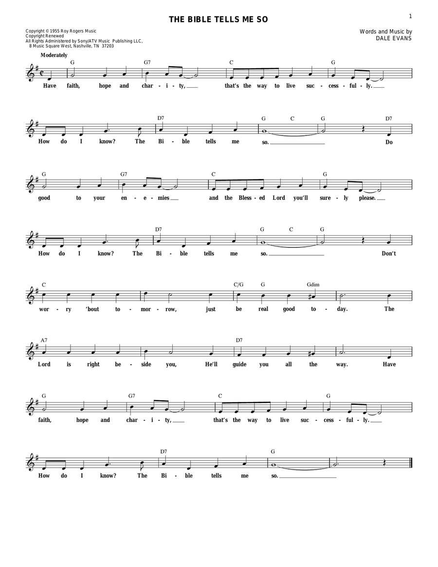 The Bible Tells Me So Guitar scores gallery preview page 1
