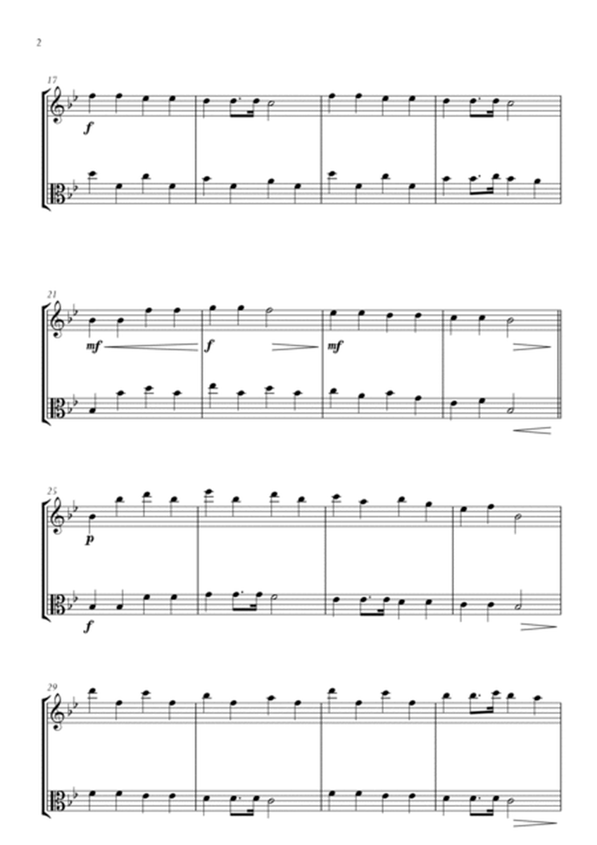 Twinkle Twinkle Little Star in Bb Major for Violin and Viola Duo. Easy. image number null