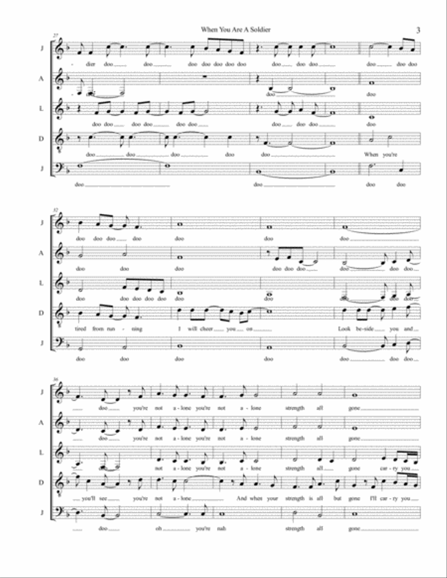 When You Are A Soldier 4-Part scores gallery preview page 3