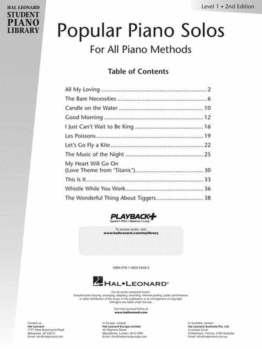 Popular Piano Solos 2nd Edition – Level 1