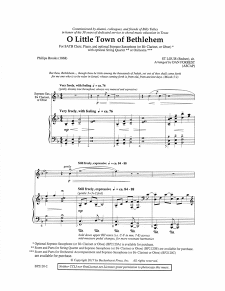 O Little Town Of Bethlehem by Dan Forrest 4-Part - Sheet Music