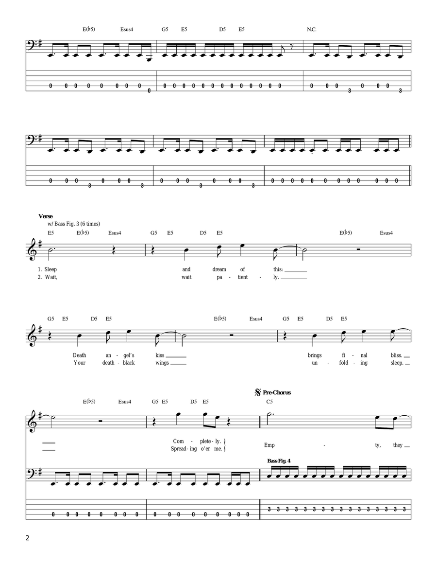 Cyanide Bass Guitar Tablature scores gallery preview page 2