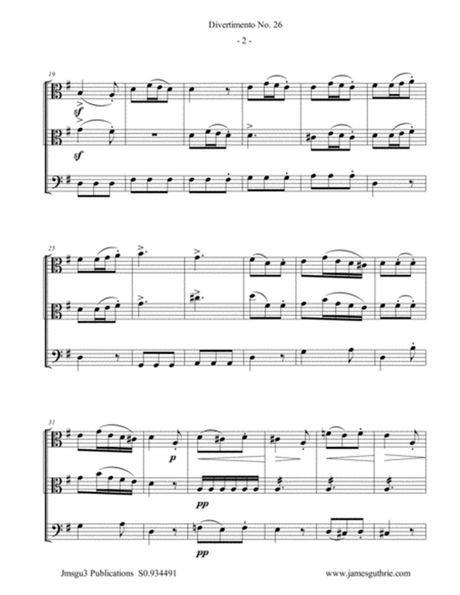 Haydn: Divertimento No. 26, Trio for 2 Violas & Cello image number null