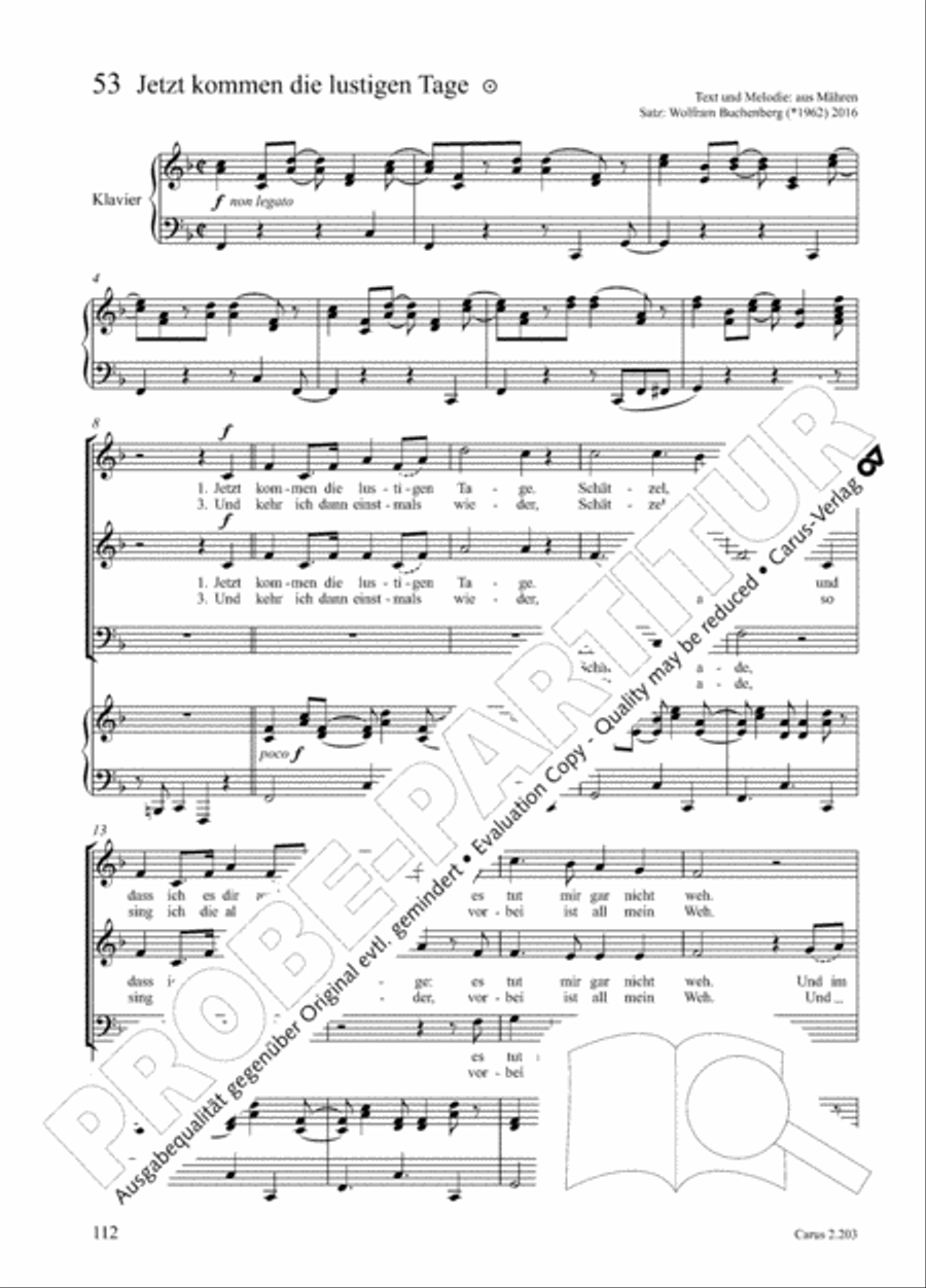 Loreley. Folk songs for choir (Loreley. Volkslieder fur Chor) Choir scores gallery preview page 117