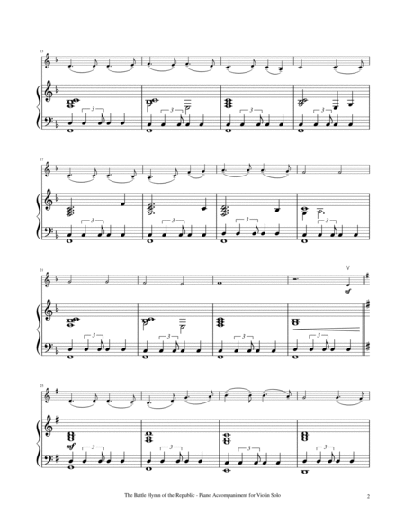 The Battle Hymn of the Republic - Violin Solo with Piano Accompaniment image number null