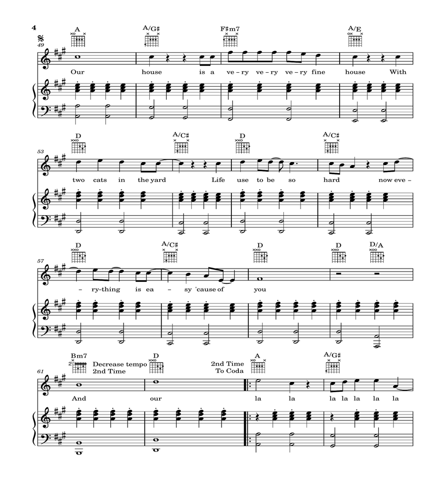 Our House Piano, Vocal, Guitar scores gallery preview page 4