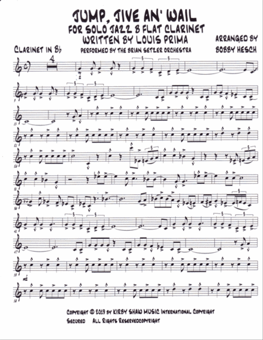 Jump, Jive An' Wail Jump, Jive An' Wail Clarinet Solo scores gallery preview page 2