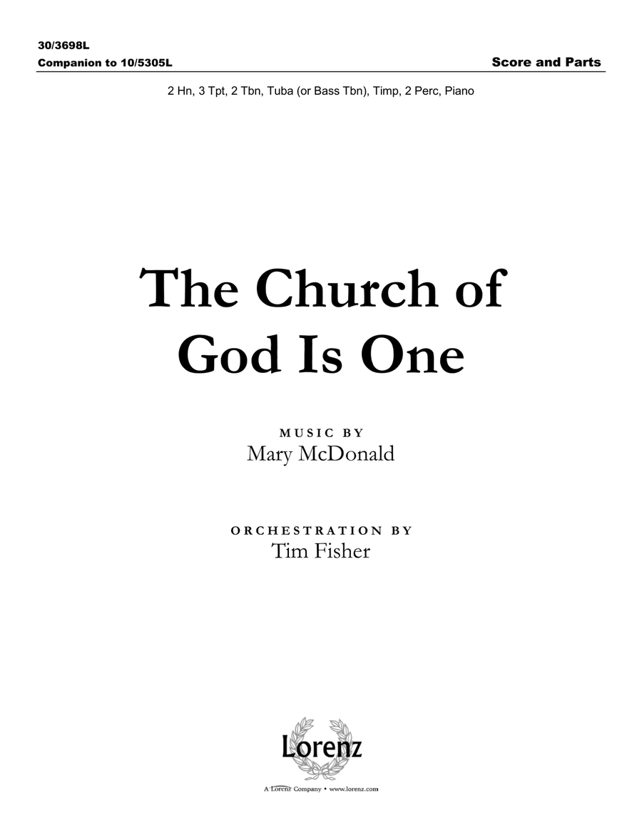 The Church of God Is One - Brass and Percussion Score and Parts (Digital Downloa Horn scores gallery preview page 1