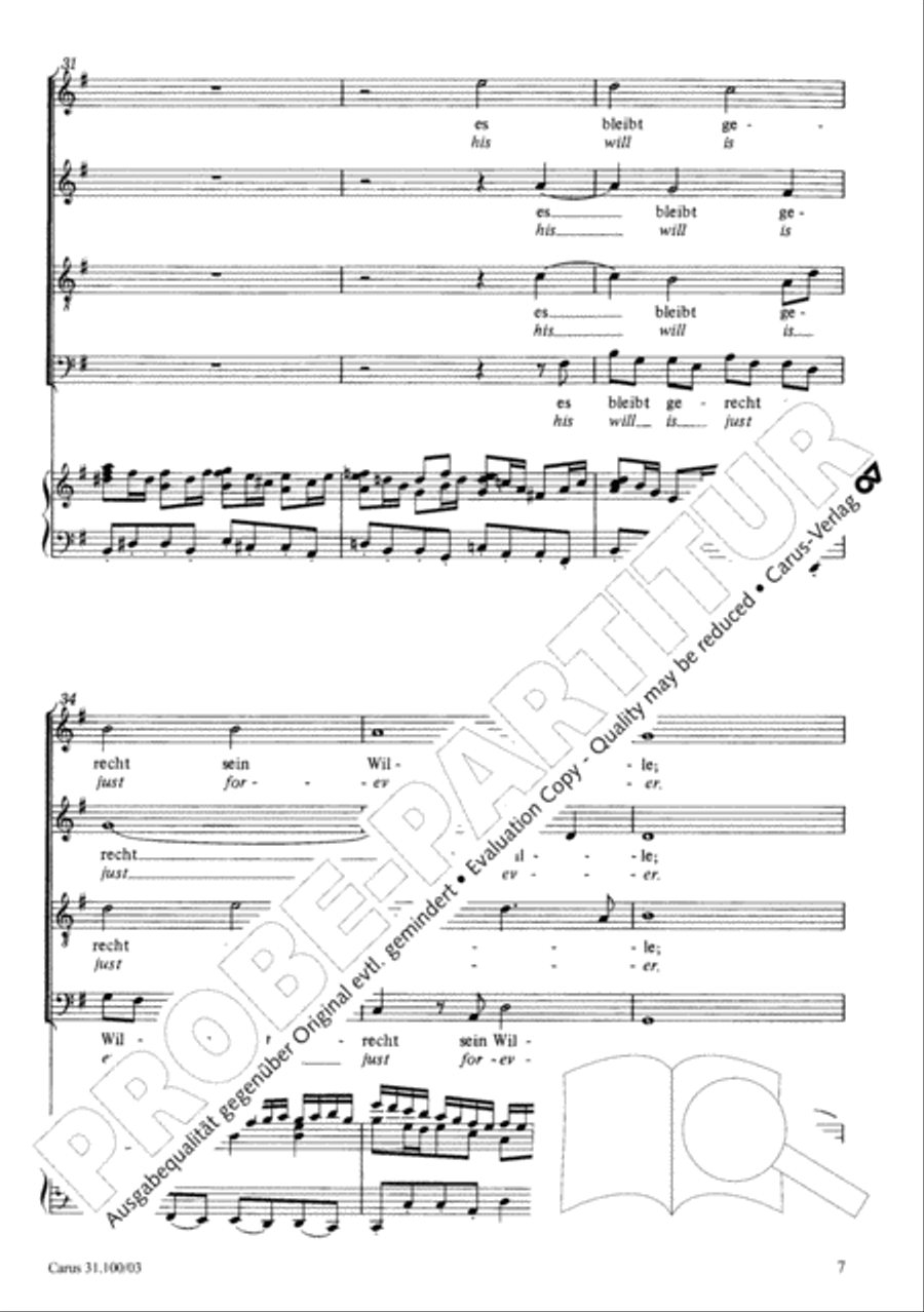 Whatever God ordains is right (Was Gott tut, das ist wohlgetan) 4-Part scores gallery preview page 8