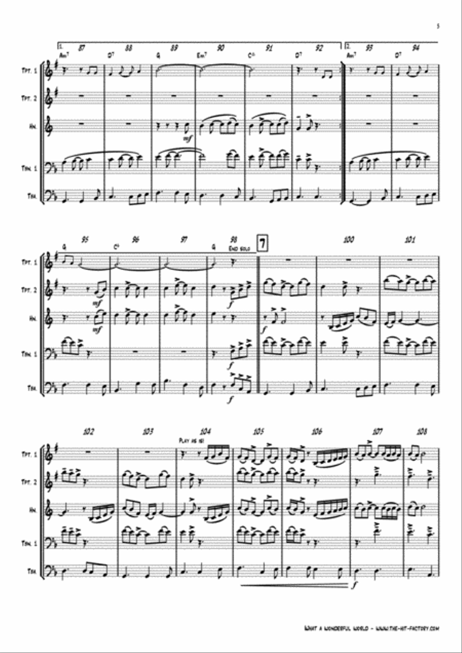 What A Wonderful World Euphonium scores gallery preview page 5