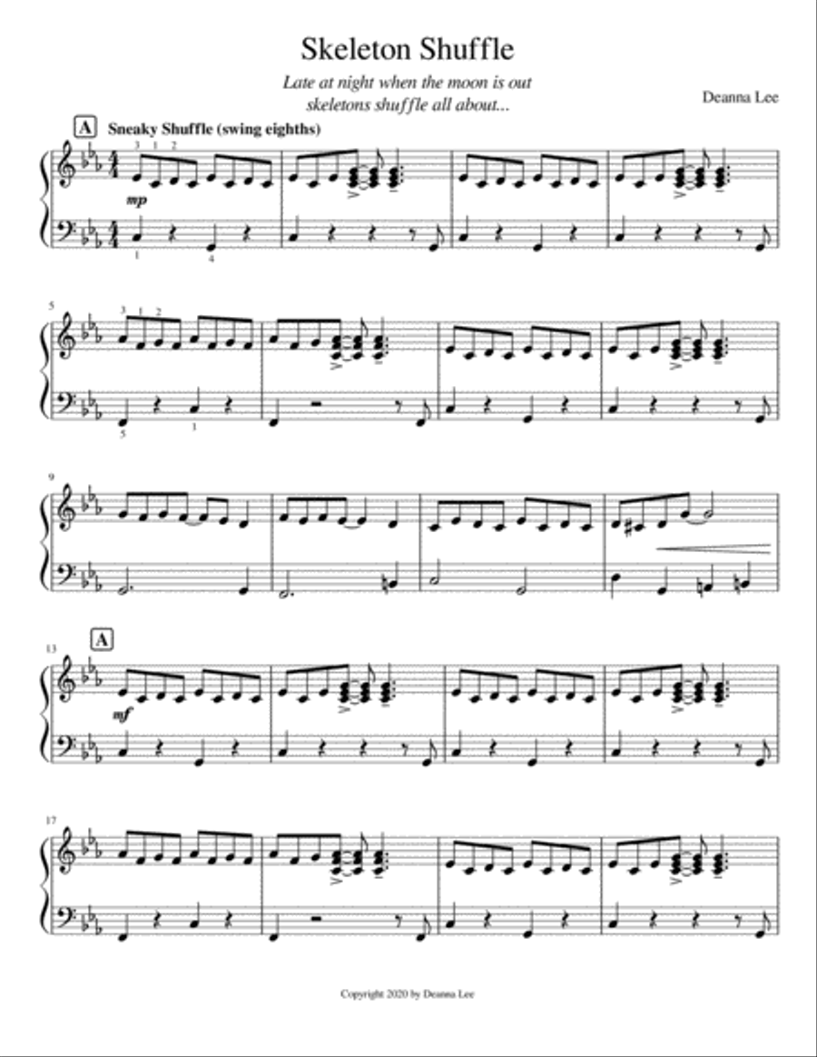 Skeleton Shuffle Skeleton Shuffle Piano Solo scores gallery preview page 1