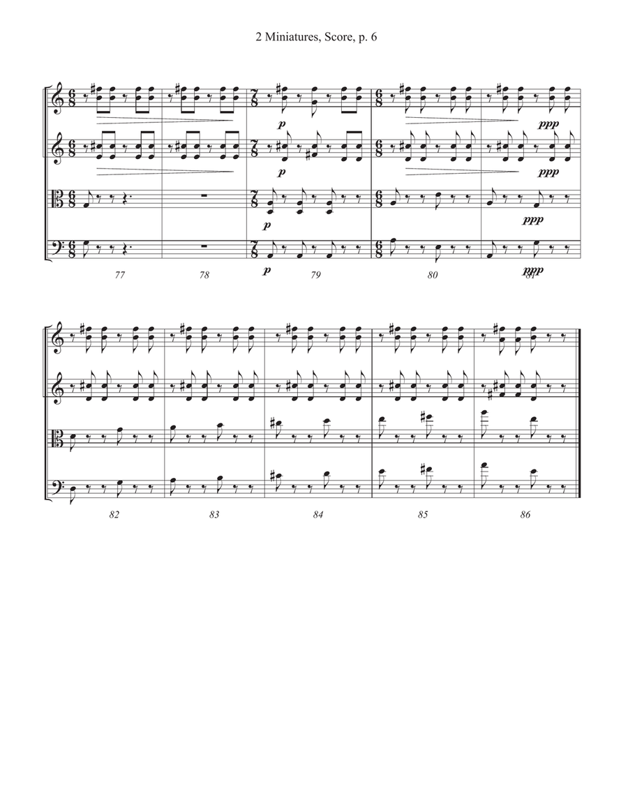 2 Miniatures String Quartet scores gallery preview page 6