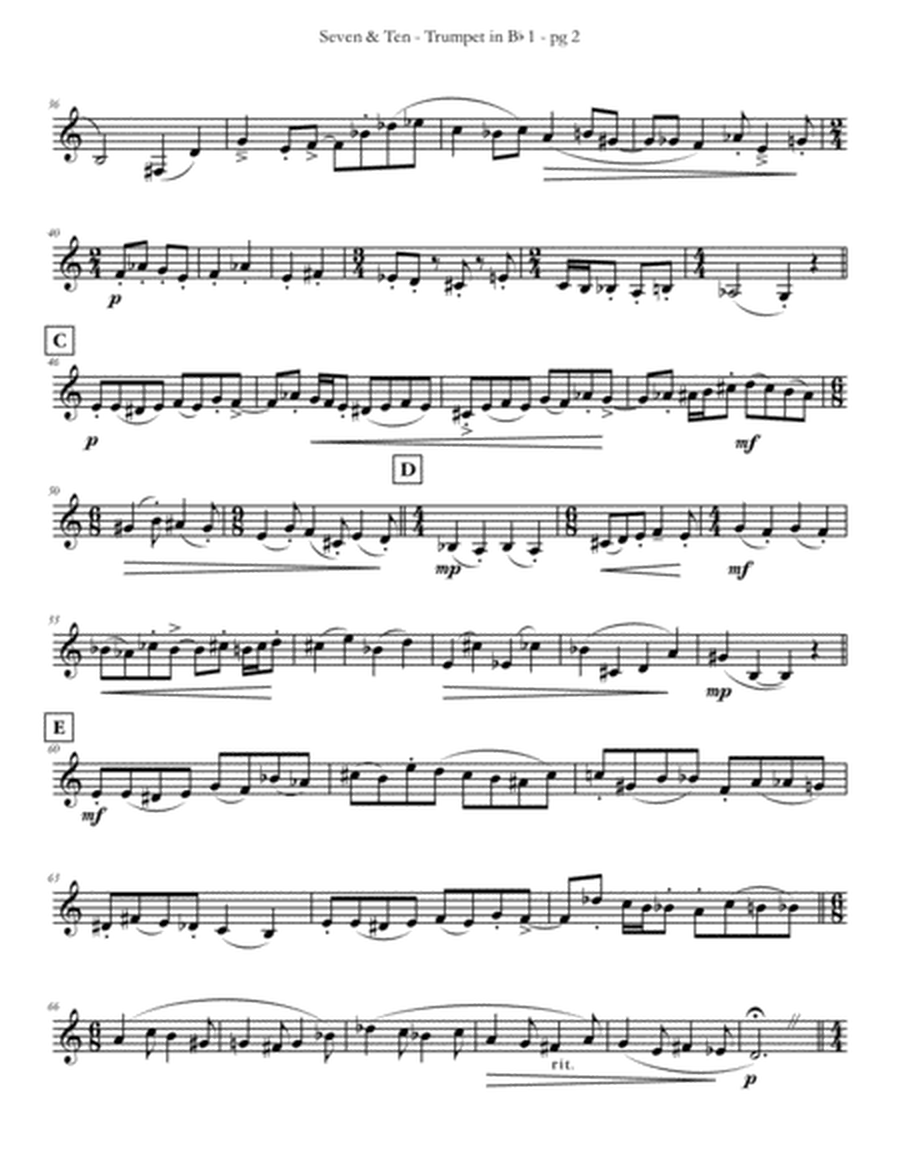 Seven & Ten for Trumpet Quintet by Eddie Lewis image number null