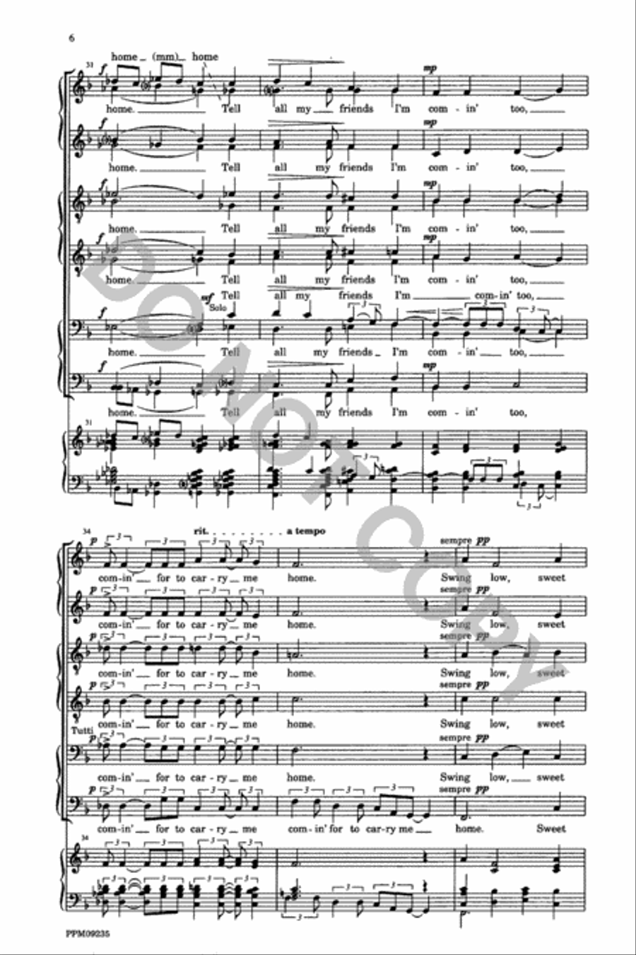 Swing Low Sweet Chariot A Cappella scores gallery preview page 7