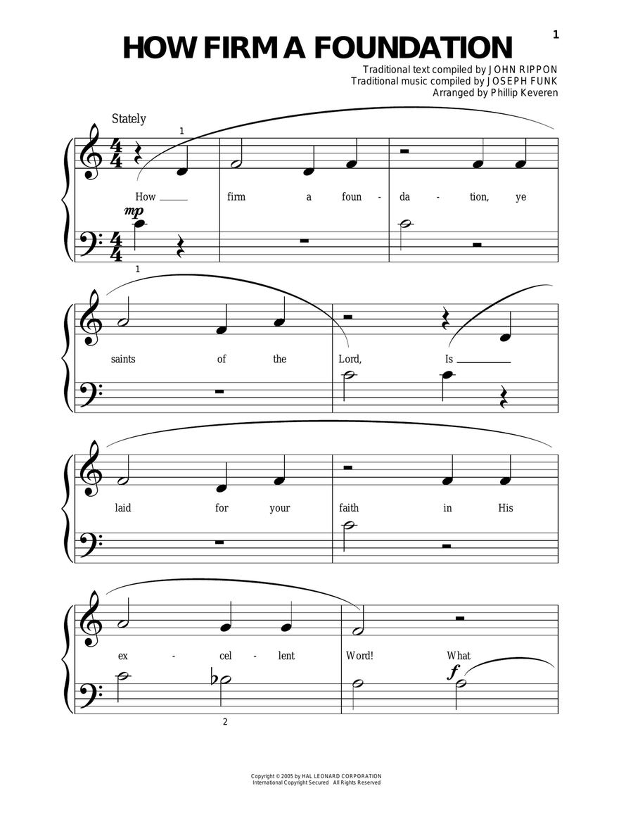 How Firm A Foundation (arr. Phillip Keveren) Piano Solo scores gallery preview page 1