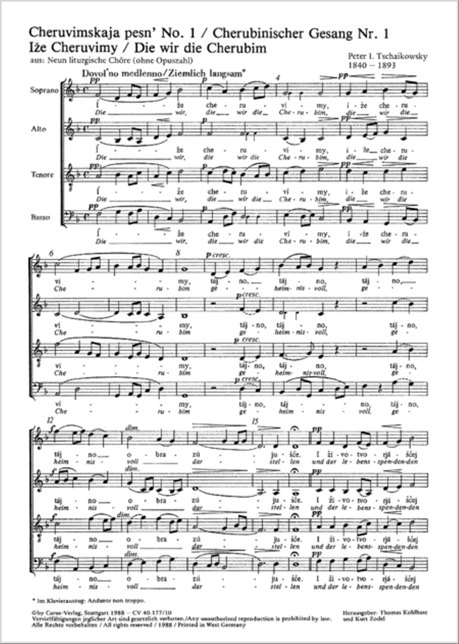 Ize Cheruvimy (Die wir die Cherubim geheimnisvoll darstellen) 4-Part scores gallery preview page 2