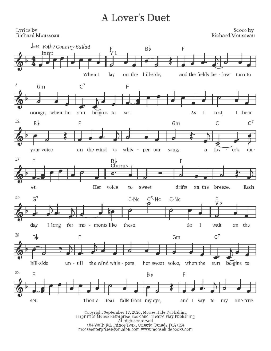 A Lover's Duet A Lover's Duet Piano scores gallery preview page 1