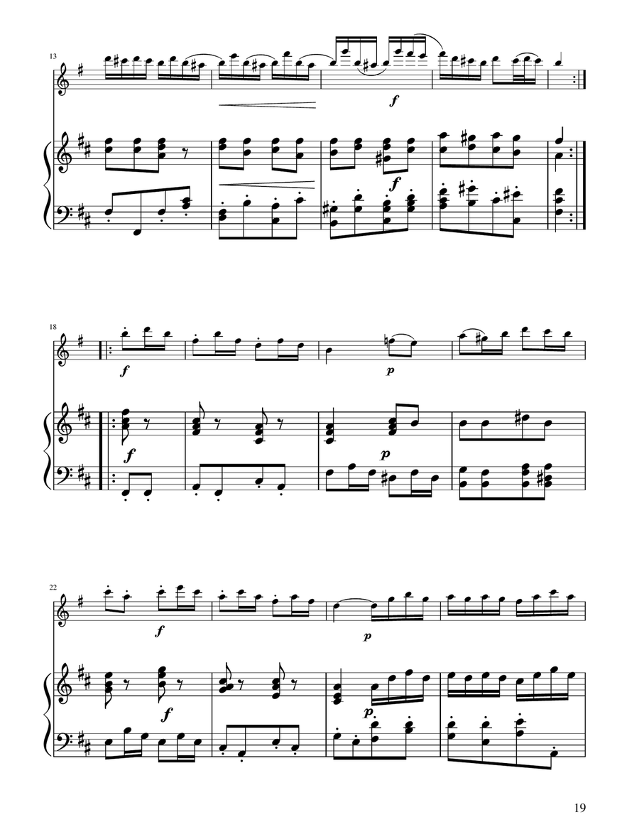 Badinerie - J.S Bach - BWV 1067 - Alto Flute Solo w/ Piano Flute Solo scores gallery preview page 2
