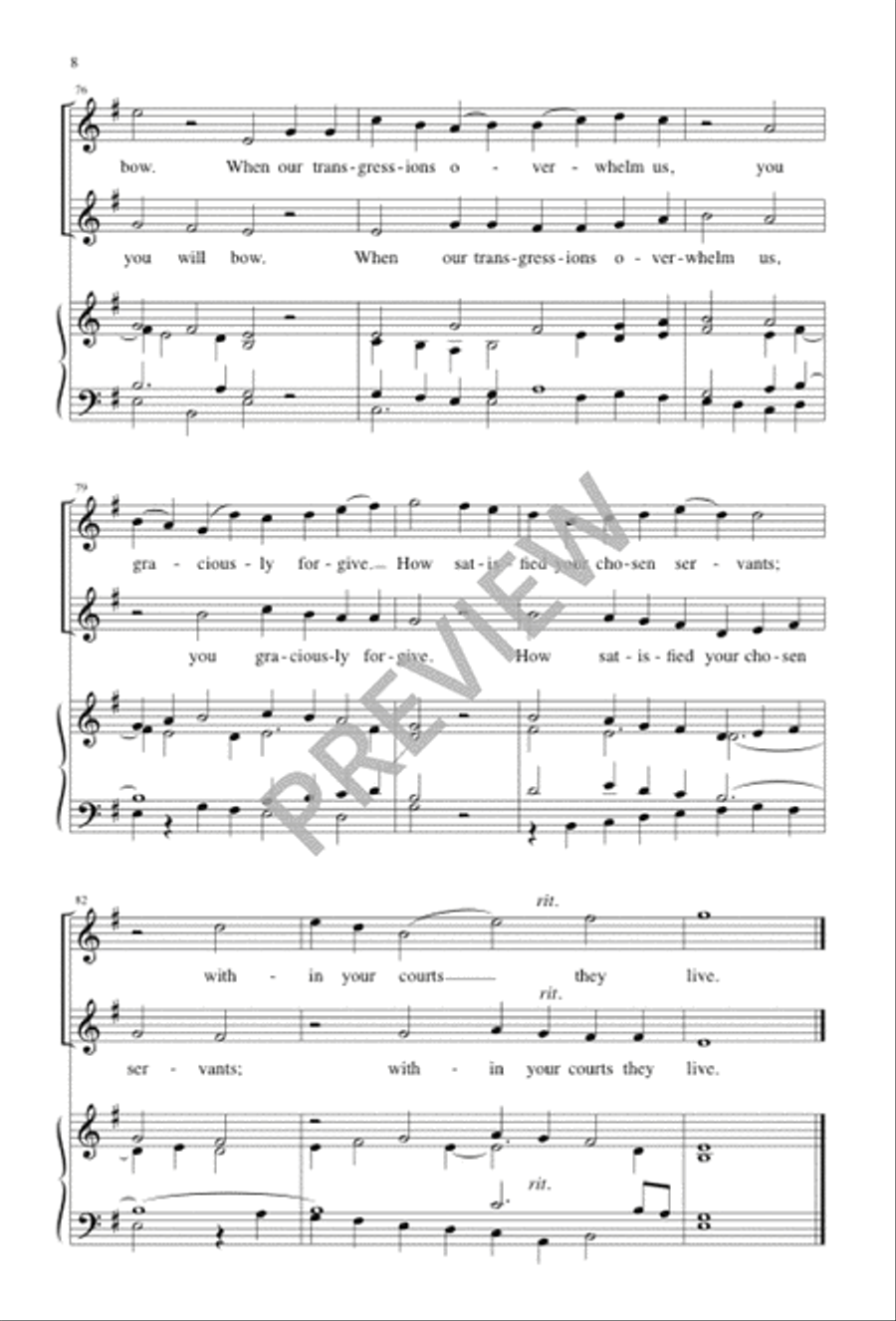 Psalm 65: Praise Is Your Right, O God Unison Choir scores gallery preview page 8