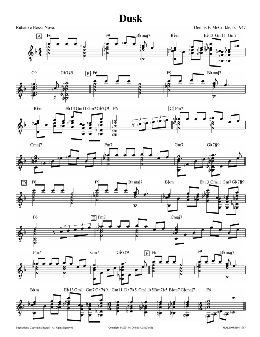 Dusk Dusk Electric Guitar scores gallery preview page 1