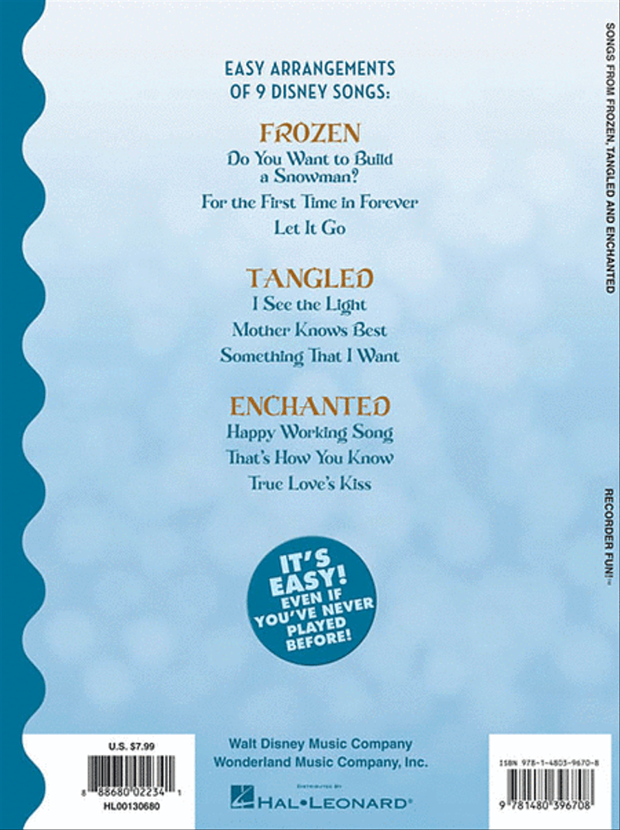 Songs from Frozen, Tangled and Enchanted – Recorder Fun! Recorder scores gallery preview page 2