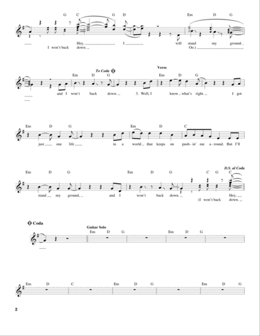 I Won't Back Down I Won't Back Down Acoustic Guitar scores gallery preview page 2