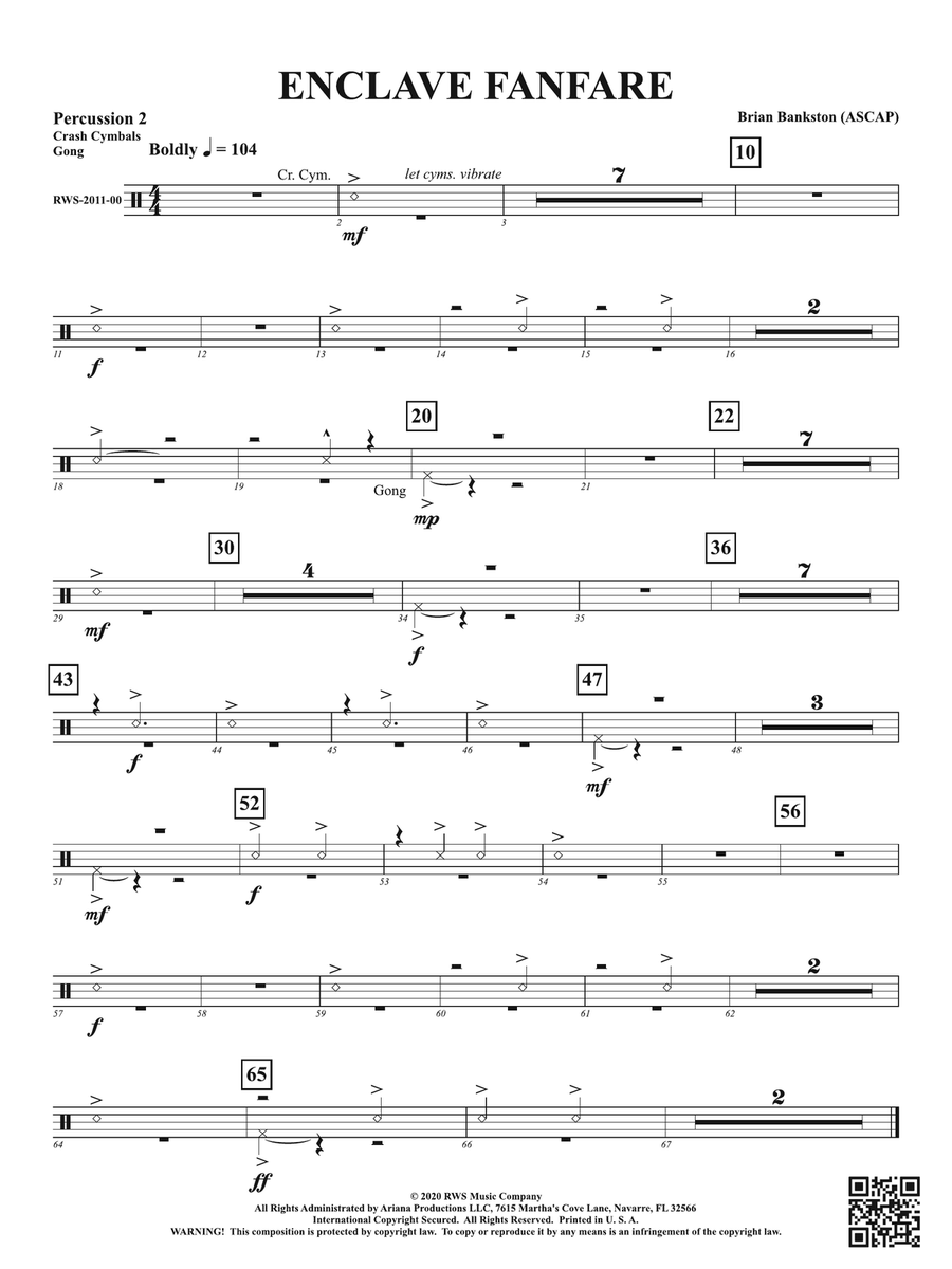 Enclave Fanfare: 2nd Percussion Percussion scores gallery preview page 1