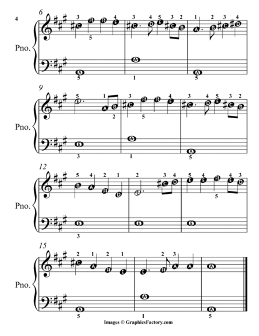 Has Sorrow Thy Young Day’s Shaded for Easy Piano Piano Method scores gallery preview page 6