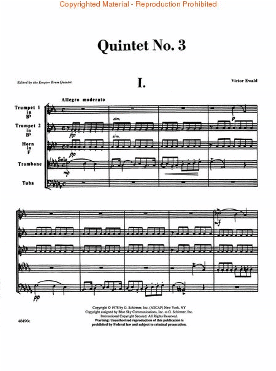 Quintet No. 3 Horn scores gallery preview page 2