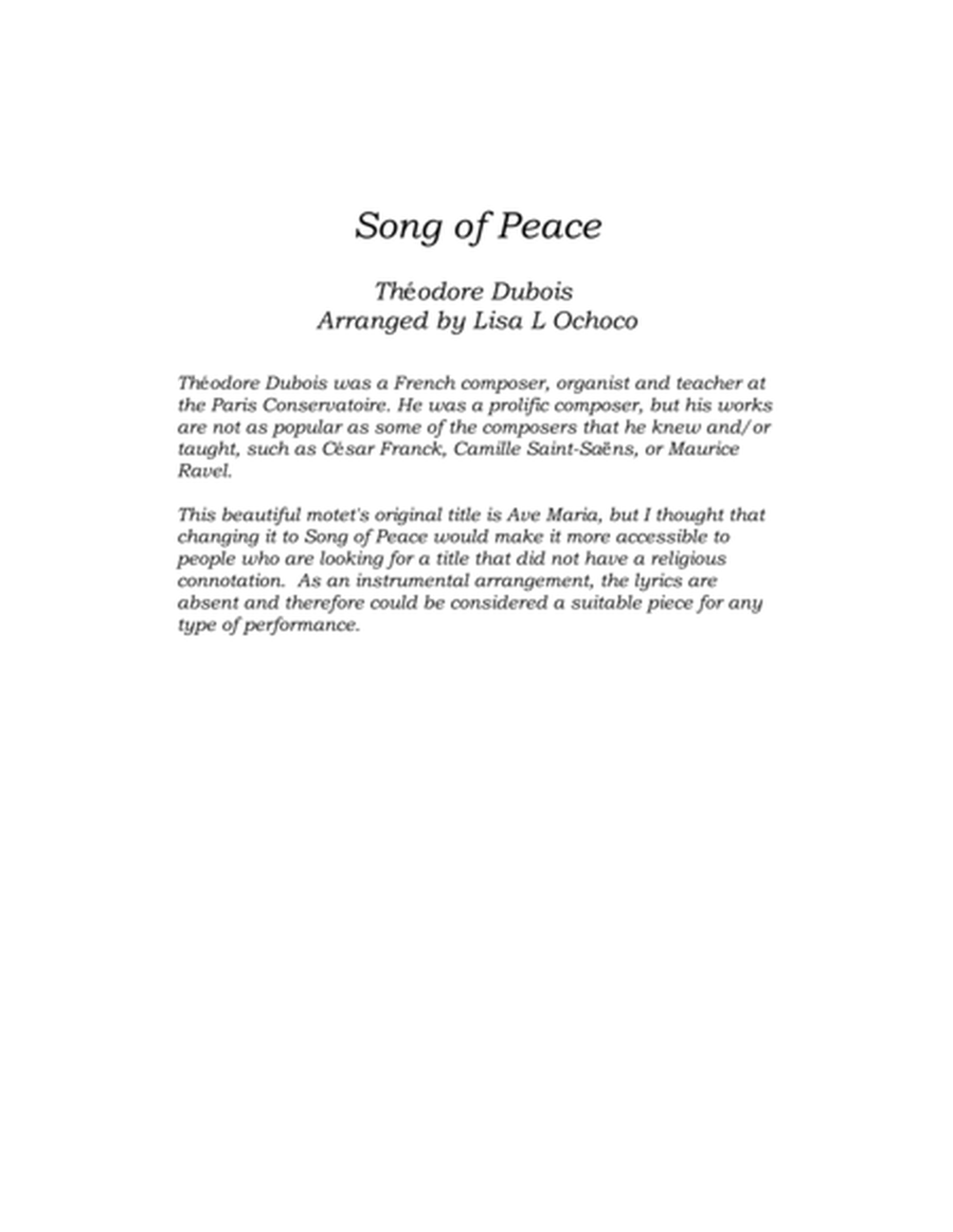Song of Peace for String Orchestra image number null