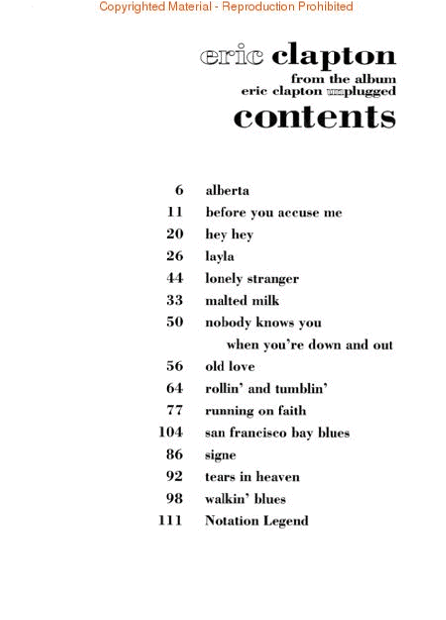 Eric Clapton – Unplugged Electric Guitar scores gallery preview page 2