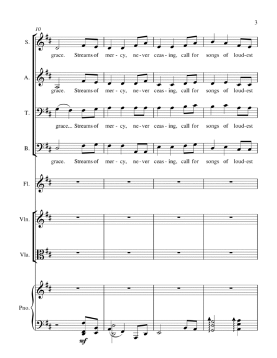 Come, Thou Fount of Every Blessing - #1 of 5 in my Suite of Hymns 4-Part scores gallery preview page 3