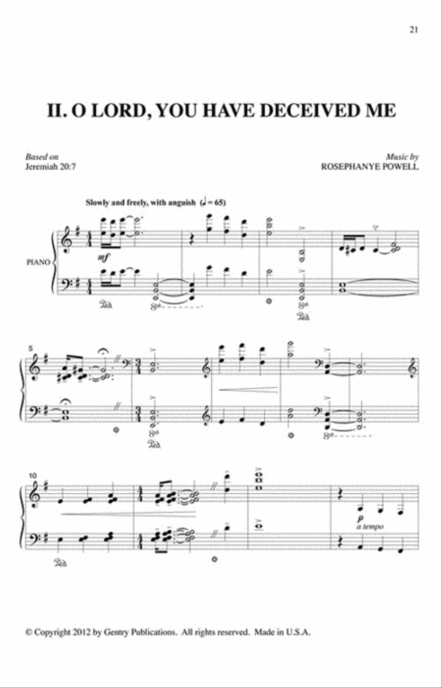 The Cry of Jeremiah Organ scores gallery preview page 3